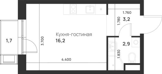 Apartment Sale, 22.8 sq. m. at Газопровод, Sosenskoye Settlement, Moscow, Russia #4