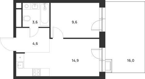 1-BD Apartment Sale, 37.5平方米 at Газопровод, Sosenskoye Settlement, Moscow, Russia #3 1-BD Apartment Sale, 37.5平方米 at Газопровод, Sosenskoye Settlement, Moscow, Russia #3