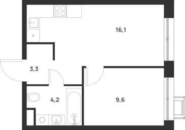 1-BD Apartment Sale, 33.2 sq. m. at Газопровод, Sosenskoye Settlement, Moscow, Russia #3 1-BD Apartment Sale, 33.2 sq. m. at Газопровод, Sosenskoye Settlement, Moscow, Russia #3