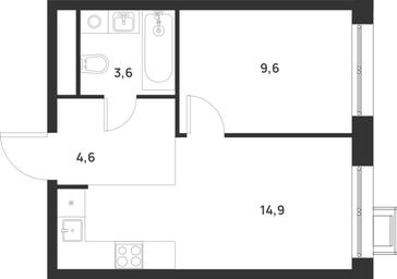 1-BD Apartment Sale, 32.7 sq. m. at Газопровод, Sosenskoye Settlement, Moscow, Russia #3 1-BD Apartment Sale, 32.7 sq. m. at Газопровод, Sosenskoye Settlement, Moscow, Russia #3