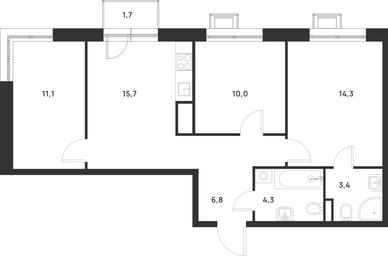 2-BD Apartment Sale, 66.1平方米 at Газопровод, Sosenskoye Settlement, Moscow, Russia #3 2-BD Apartment Sale, 66.1平方米 at Газопровод, Sosenskoye Settlement, Moscow, Russia #3