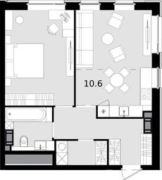 2-BD Apartment Sale, 56.7 sq. m. at Crystal, Generala Glagoleva Street, 16с1, Moscow, Russia #2 2-BD Apartment Sale, 56.7 sq. m. at Crystal, Generala Glagoleva Street, 16с1, Moscow, Russia #2