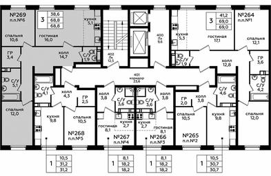 2-BD Apartment Sale, 68.7 sq. m. at Eko Bunino, prospekt Kuprina, 34к1, Sosenskoye Settlement, Moscow, Russia #4