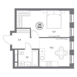2-BD Apartment Sale, 35.8 sq. m. at Admiral, Shosseynaya Street, 4А, Moscow, Russia #3 2-BD Apartment Sale, 35.8 sq. m. at Admiral, Shosseynaya Street, 4А, Moscow, Russia #3