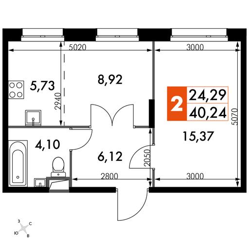 2-BD Apartment Sale, 40.24 sq. m. at Dvizhenie. Govorovo, Центральная улица, 47, деревня Говорово, поселение Московский, Москва, Россия