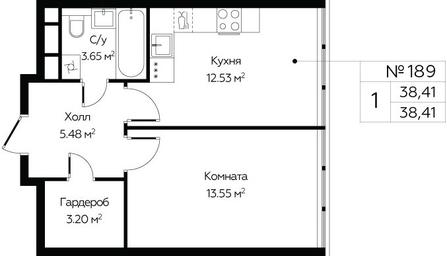Apartment Sale, 38.41平方米 at MirrorZdanie, Oktyabrskaya Street, 98, Moscow, Russia #4