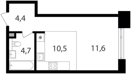 Apartment Sale, 31.2 sq. m. at Petrovskiy Park II, Stary Petrovsko-Razumovsky Drive, 1/23, Moscow, Russia #2