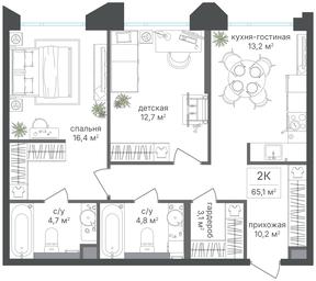 2-BD Apartment Sale, 65.1 sq. m. at Petrovskiy Park II, Stary Petrovsko-Razumovsky Drive, 1/23, Moscow, Russia #4