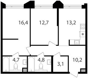 2-BD Apartment Sale, 65.1 sq. m. at Petrovskiy Park II, Stary Petrovsko-Razumovsky Drive, 1/23, Moscow, Russia #2 2-BD Apartment Sale, 65.1 sq. m. at Petrovskiy Park II, Stary Petrovsko-Razumovsky Drive, 1/23, Moscow, Russia #2