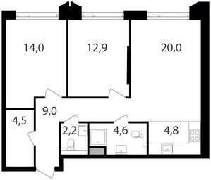 2-BD Apartment Sale, 72 sq. m. at Petrovskiy Park II, Stary Petrovsko-Razumovsky Drive, 1/23, Moscow, Russia #2 2-BD Apartment Sale, 72 sq. m. at Petrovskiy Park II, Stary Petrovsko-Razumovsky Drive, 1/23, Moscow, Russia #2
