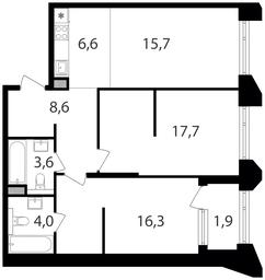 2-BD Apartment Sale, 74.4 sq. m. at Petrovskiy Park II, Stary Petrovsko-Razumovsky Drive, 1/23, Moscow, Russia #2 2-BD Apartment Sale, 74.4 sq. m. at Petrovskiy Park II, Stary Petrovsko-Razumovsky Drive, 1/23, Moscow, Russia #2