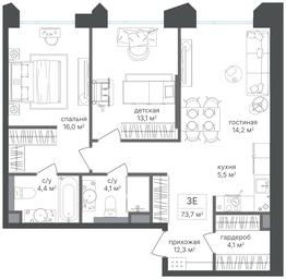 2-BD Apartment Sale, 73.7 sq. m. at Petrovskiy Park II, Stary Petrovsko-Razumovsky Drive, 1/23, Moscow, Russia #4
