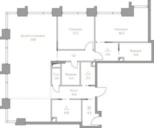 2-BD Apartment Sale, 123.5 sq. m. at Luzhniki Collection, Luzhnetskaya Embankment, 2/4с17, Moscow, Russia #2 2-BD Apartment Sale, 123.5 sq. m. at Luzhniki Collection, Luzhnetskaya Embankment, 2/4с17, Moscow, Russia #2