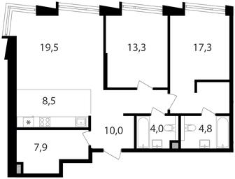 2-BD Apartment Sale, 85.3 sq. m. at Petrovskiy Park II, Stary Petrovsko-Razumovsky Drive, 1/23, Moscow, Russia #3 2-BD Apartment Sale, 85.3 sq. m. at Petrovskiy Park II, Stary Petrovsko-Razumovsky Drive, 1/23, Moscow, Russia #3