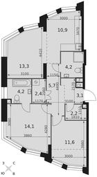 3-BD Apartment Sale, 71.7平方米 at Rotterdam, Varshavskoye Highway, 37Ак1с2, Moscow, Russia #4