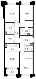 3-BD Apartment Sale, 99.1平方米 at Petrovskiy Park II, Stary Petrovsko-Razumovsky Drive, 1/23, Moscow, Russia #2