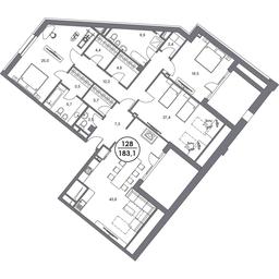 4-BD Apartment Sale, 183.1 sq. m. at Teatralnyi Dom, Povarskaya Street, 8/1к1, Moscow, Russia #4