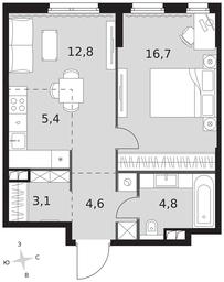 2-BD Apartment Sale, 47.4 sq. m. at Sydney City, Shenogina Street, 2, Moscow, Russia #3 2-BD Apartment Sale, 47.4 sq. m. at Sydney City, Shenogina Street, 2, Moscow, Russia #3