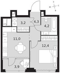 1-BD Apartment Sale, 39 sq. m. at Sydney City, Shenogina Street, 2, Moscow, Russia #3