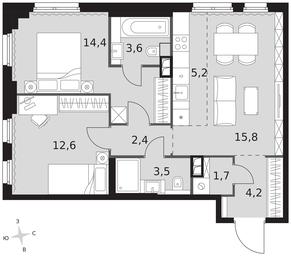 3-BD Apartment Sale, 63.4 sq. m. at Sydney City, Shenogina Street, 2, Moscow, Russia #3 3-BD Apartment Sale, 63.4 sq. m. at Sydney City, Shenogina Street, 2, Moscow, Russia #3