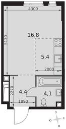 Apartment Sale, 30.7平方米 at Sydney City, Shenogina Street, 2, Moscow, Russia #2