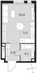 Apartment Sale, 30.7平方米 at Sydney City, Shenogina Street, 2, Moscow, Russia #3