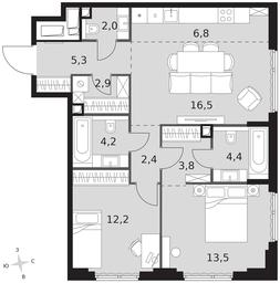 3-BD Apartment Sale, 74平方米 at Sydney City, Shenogina Street, 2, Moscow, Russia #3 3-BD Apartment Sale, 74平方米 at Sydney City, Shenogina Street, 2, Moscow, Russia #3