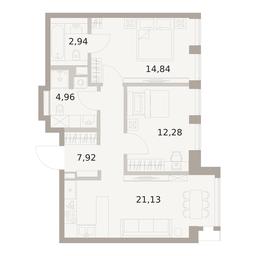 2-BD Apartment Sale, 64.07平方米 at The Five, 5th Donskoy Drive, вл21к6, Moscow, Russia #2