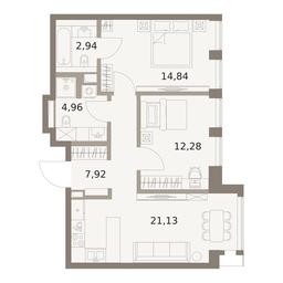2-BD Apartment Sale, 64.07平方米 at The Five, 5th Donskoy Drive, вл21к6, Moscow, Russia #3