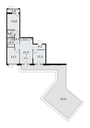 2-BD Apartment Sale, 96.9平方米 at Rodniye Kvartaly, Kvartal № 33, Marushkinskoye Settlement, Moscow, Russia #2 2-BD Apartment Sale, 96.9平方米 at Rodniye Kvartaly, Kvartal № 33, Marushkinskoye Settlement, Moscow, Russia #2