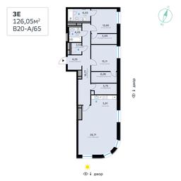 2-BD Apartment Sale, 126.05平方米 at SberCity, zhiloy kompleks Sbersiti, Rublyovo-Arkhangelskoye Microdistrict, Moscow, Russia #2