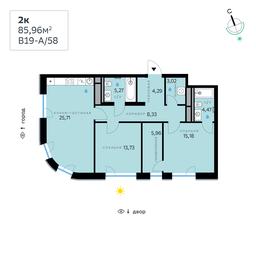 2-BD Apartment Sale, 85.96平方米 at SberCity, zhiloy kompleks Sbersiti, Rublyovo-Arkhangelskoye Microdistrict, Moscow, Russia #2 2-BD Apartment Sale, 85.96平方米 at SberCity, zhiloy kompleks Sbersiti, Rublyovo-Arkhangelskoye Microdistrict, Moscow, Russia #2