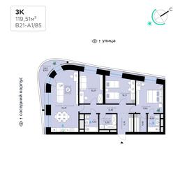 3-BD Apartment Sale, 119.51平方米 at SberCity, zhiloy kompleks Sbersiti, Rublyovo-Arkhangelskoye Microdistrict, Moscow, Russia #4