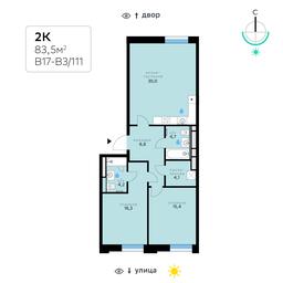 2-BD Apartment Sale, 83.5 sq. m. at SberCity, zhiloy kompleks Sbersiti, Rublyovo-Arkhangelskoye Microdistrict, Moscow, Russia #3