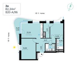 2-BD Apartment Sale, 82.34 sq. m. at SberCity, zhiloy kompleks Sbersiti, Rublyovo-Arkhangelskoye Microdistrict, Moscow, Russia #4