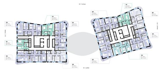 2-BD Apartment Sale, 91.37 sq. m. at SberCity, zhiloy kompleks Sbersiti, Rublyovo-Arkhangelskoye Microdistrict, Moscow, Russia #3