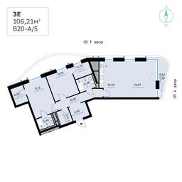 2-BD Apartment Sale, 106.21平方米 at SberCity, zhiloy kompleks Sbersiti, Rublyovo-Arkhangelskoye Microdistrict, Moscow, Russia #2
