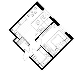 Apartment Sale, 46.6平方米 at Rezidentsii Skolkovo, Kashtanovaya ulitsa, 1, rabochiy posyolok Zarechye, Odintsovskiy City District, Moscow Region, Russia #4