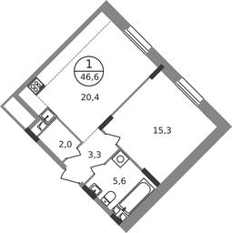 Apartment Sale, 46.6平方米 at Rezidentsii Skolkovo, Kashtanovaya ulitsa, 1, rabochiy posyolok Zarechye, Odintsovskiy City District, Moscow Region, Russia #2 Apartment Sale, 46.6平方米 at Rezidentsii Skolkovo, Kashtanovaya ulitsa, 1, rabochiy posyolok Zarechye, Odintsovskiy City District, Moscow Region, Russia #2