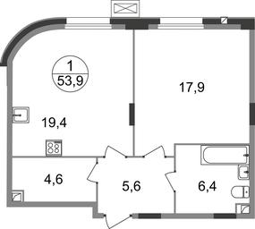 Apartment Sale, 53.9 sq. m. at Rezidentsii Skolkovo, Kashtanovaya ulitsa, 1, rabochiy posyolok Zarechye, Odintsovskiy City District, Moscow Region, Russia #2 Apartment Sale, 53.9 sq. m. at Rezidentsii Skolkovo, Kashtanovaya ulitsa, 1, rabochiy posyolok Zarechye, Odintsovskiy City District, Moscow Region, Russia #2