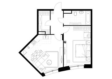 Apartment Sale, 54.2平方米 at Rezidentsii Skolkovo, Kashtanovaya ulitsa, 1, rabochiy posyolok Zarechye, Odintsovskiy City District, Moscow Region, Russia #4