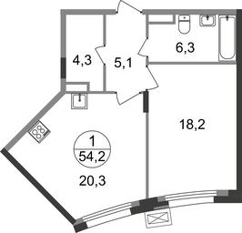 Apartment Sale, 54.2平方米 at Rezidentsii Skolkovo, Kashtanovaya ulitsa, 1, rabochiy posyolok Zarechye, Odintsovskiy City District, Moscow Region, Russia #2 Apartment Sale, 54.2平方米 at Rezidentsii Skolkovo, Kashtanovaya ulitsa, 1, rabochiy posyolok Zarechye, Odintsovskiy City District, Moscow Region, Russia #2
