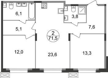 2-BD Apartment Sale, 71.5平方米 at Rezidentsii Skolkovo, Kashtanovaya ulitsa, 1, rabochiy posyolok Zarechye, Odintsovskiy City District, Moscow Region, Russia #2 2-BD Apartment Sale, 71.5平方米 at Rezidentsii Skolkovo, Kashtanovaya ulitsa, 1, rabochiy posyolok Zarechye, Odintsovskiy City District, Moscow Region, Russia #2