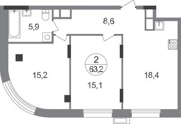 2-BD Apartment Sale, 63.2 sq. m. at Rezidentsii Skolkovo, Kashtanovaya ulitsa, 1, rabochiy posyolok Zarechye, Odintsovskiy City District, Moscow Region, Russia #2 2-BD Apartment Sale, 63.2 sq. m. at Rezidentsii Skolkovo, Kashtanovaya ulitsa, 1, rabochiy posyolok Zarechye, Odintsovskiy City District, Moscow Region, Russia #2