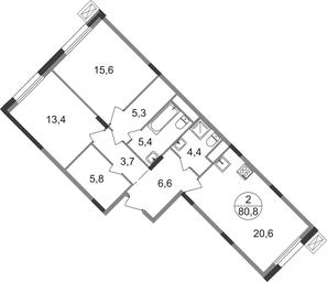 2-BD Apartment Sale, 80.8平方米 at Rezidentsii Skolkovo, Kashtanovaya ulitsa, 1, rabochiy posyolok Zarechye, Odintsovskiy City District, Moscow Region, Russia #2 2-BD Apartment Sale, 80.8平方米 at Rezidentsii Skolkovo, Kashtanovaya ulitsa, 1, rabochiy posyolok Zarechye, Odintsovskiy City District, Moscow Region, Russia #2