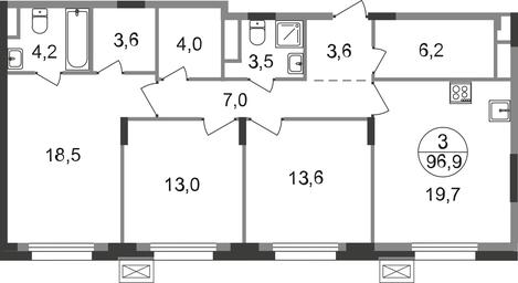 3-BD Apartment Sale, 96.9 sq. m. at Rezidentsii Skolkovo, Kashtanovaya ulitsa, 1, rabochiy posyolok Zarechye, Odintsovskiy City District, Moscow Region, Russia #2 3-BD Apartment Sale, 96.9 sq. m. at Rezidentsii Skolkovo, Kashtanovaya ulitsa, 1, rabochiy posyolok Zarechye, Odintsovskiy City District, Moscow Region, Russia #2