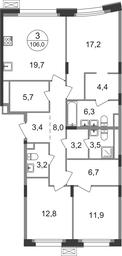 3-BD Apartment Sale, 106平方米 at Rezidentsii Skolkovo, Kashtanovaya ulitsa, 1, rabochiy posyolok Zarechye, Odintsovskiy City District, Moscow Region, Russia #2 3-BD Apartment Sale, 106平方米 at Rezidentsii Skolkovo, Kashtanovaya ulitsa, 1, rabochiy posyolok Zarechye, Odintsovskiy City District, Moscow Region, Russia #2