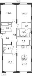 3-BD Apartment Sale, 104.6平方米 at Rezidentsii Skolkovo, Kashtanovaya ulitsa, 1, rabochiy posyolok Zarechye, Odintsovskiy City District, Moscow Region, Russia #2 3-BD Apartment Sale, 104.6平方米 at Rezidentsii Skolkovo, Kashtanovaya ulitsa, 1, rabochiy posyolok Zarechye, Odintsovskiy City District, Moscow Region, Russia #2