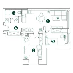 2-BD Apartment Sale, 59.9平方米 at Very, Botanicheskaya Street, 29, Moscow, Russia #3 2-BD Apartment Sale, 59.9平方米 at Very, Botanicheskaya Street, 29, Moscow, Russia #3