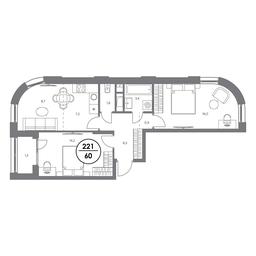 3-BD Apartment Sale, 60平方米 at Admiral, Shosseynaya Street, 4А, Moscow, Russia #2